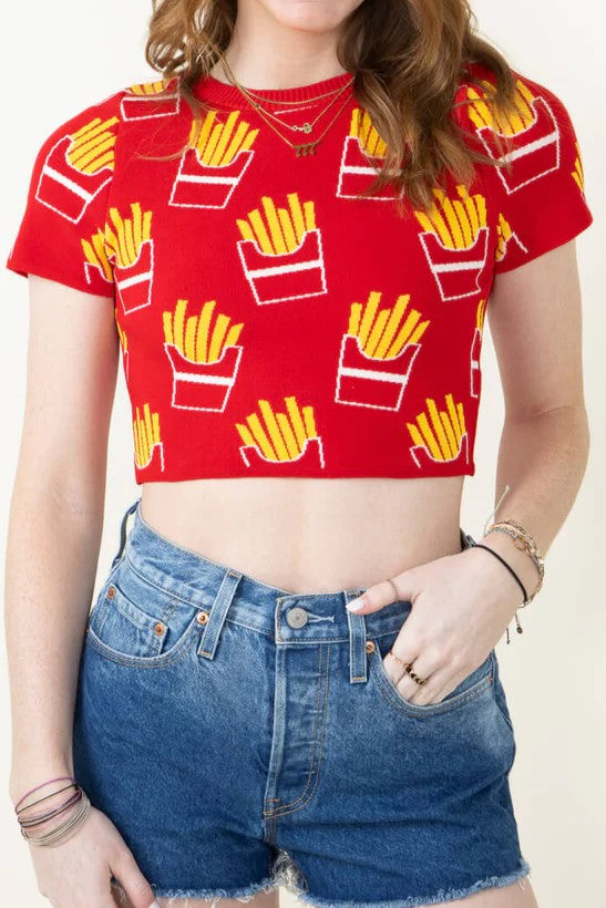 Fries Before Guys Cropped Sweater