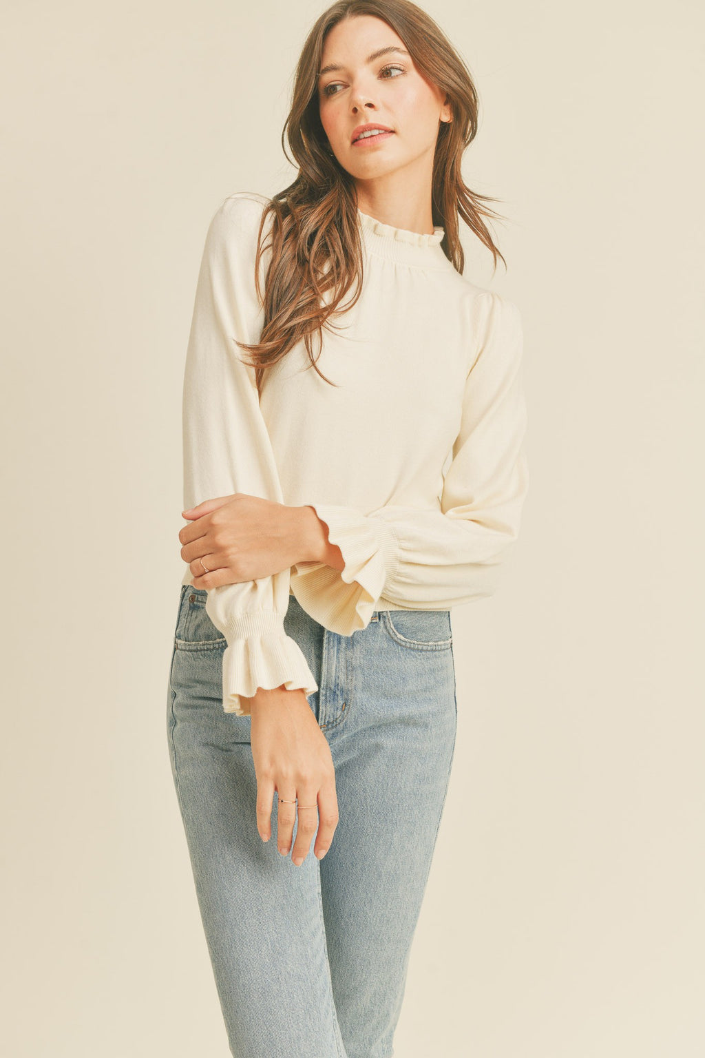 Perfectly Ruffled Pull Over Sweater FINAL SALE