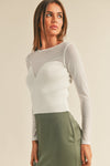 All Meshed Up Sweetheart Mesh Top In Cream FINAL SALE