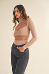 Tommie Mixed Mesh Body Suit in Taupe FINAL SALE