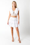 Always Summer White Tiered Skirt with lace insert