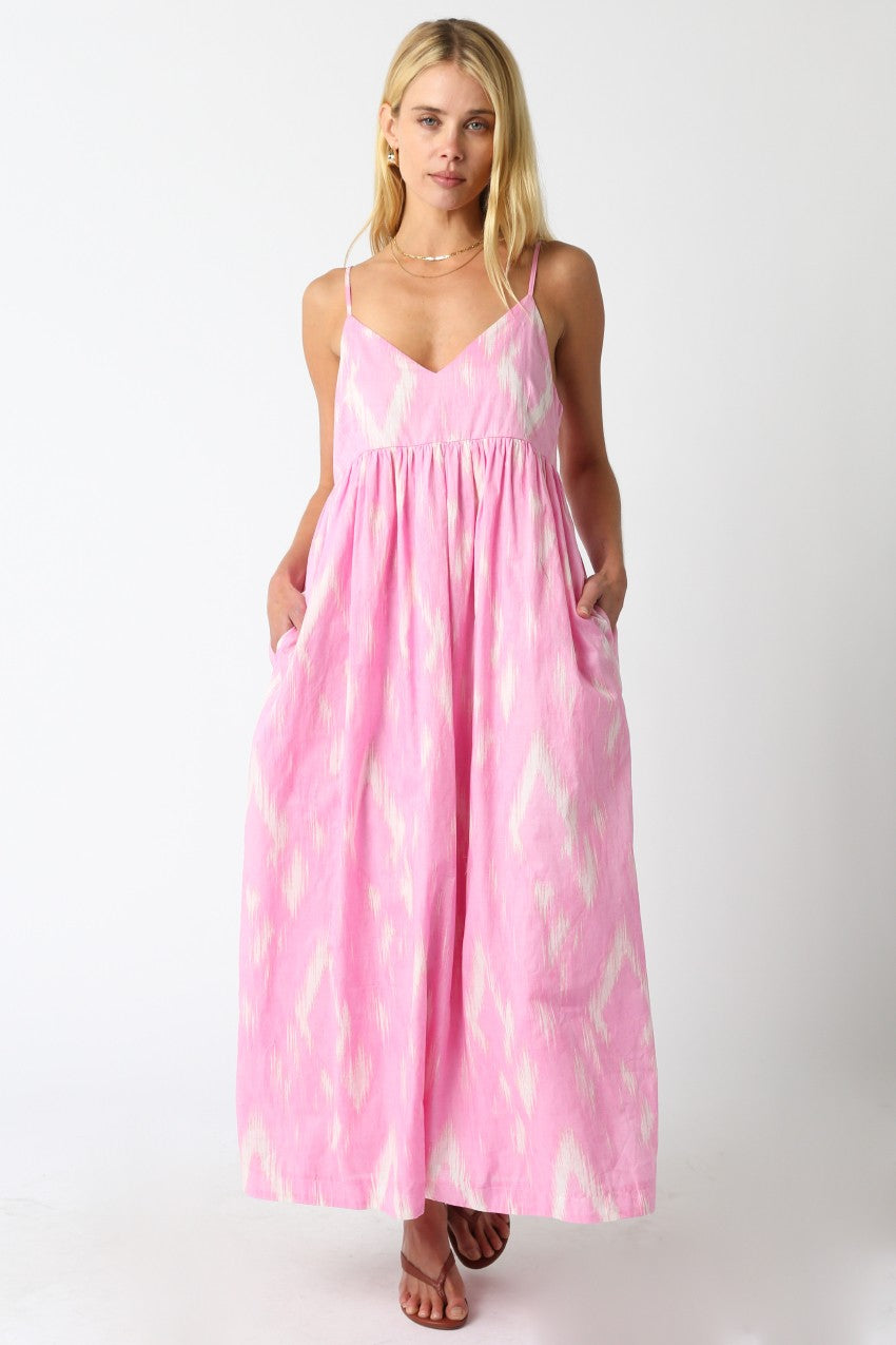 Soft Pink Ikat Maxi Dress – katwalk