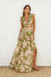 Lily Floral Print Cut Out Maxi Dress