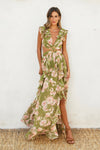 Lily Floral Print Cut Out Maxi Dress