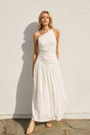 White Hot One Shoulder Maxi Dress