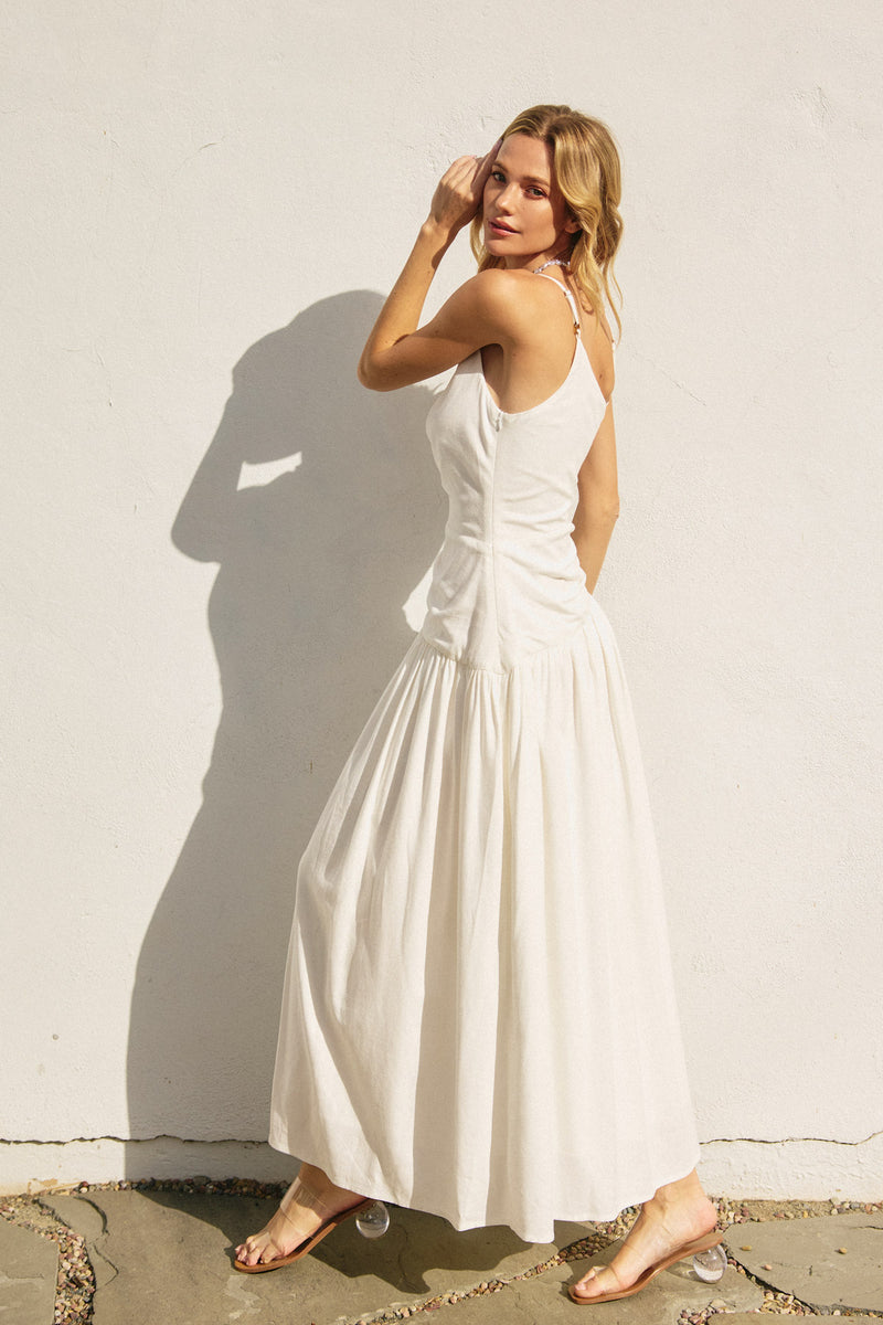 White Hot One Shoulder Maxi Dress