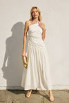 White Hot One Shoulder Maxi Dress