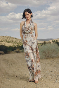 Dune Draped Halter Maxi Dress