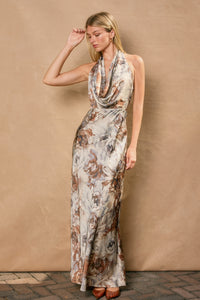 Dune Draped Halter Maxi Dress