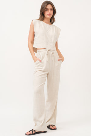 The Strand Linen Two Piece Set in Oat