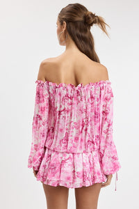 Pretty Peonies Off Shoulder Mini Dress