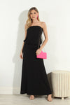 Black Strapless Maxi Dress 