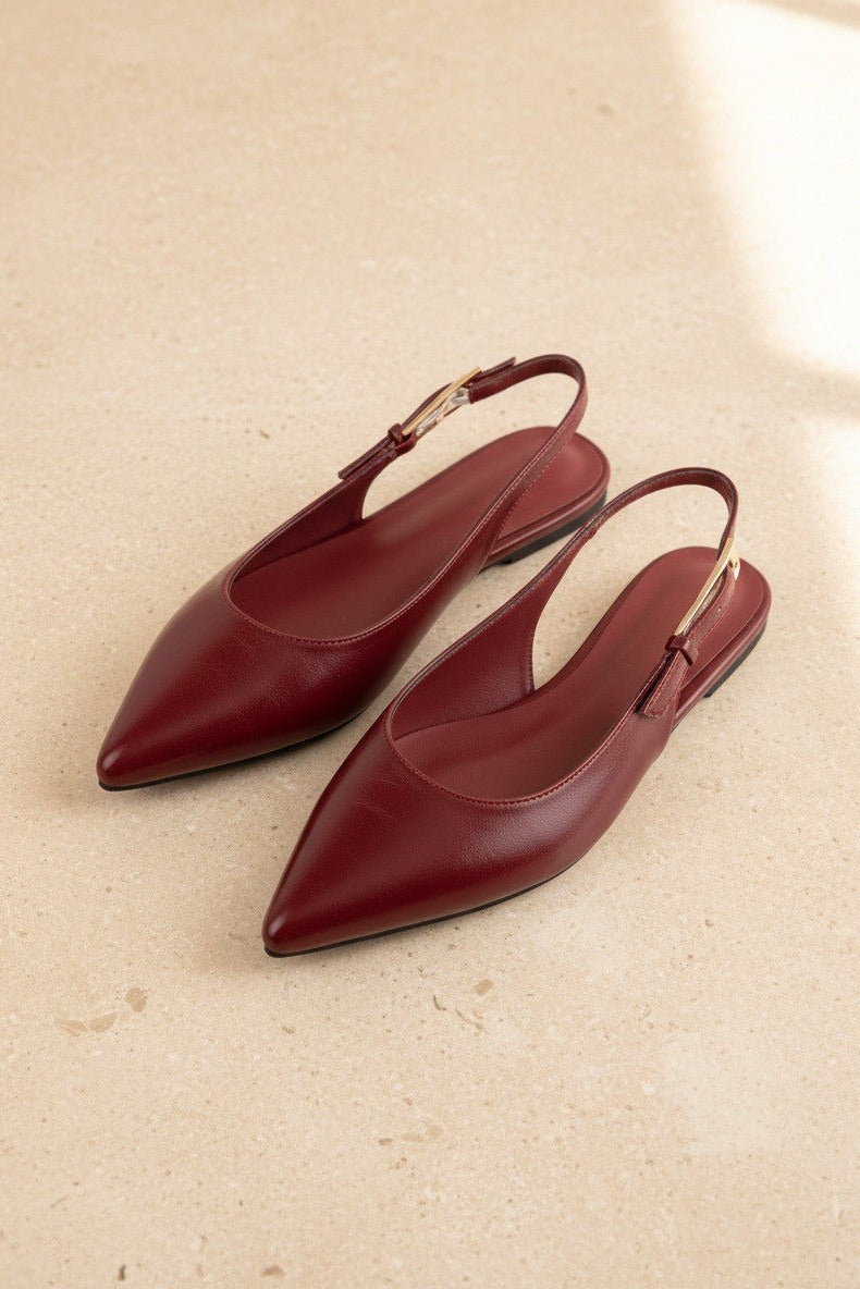Thea slingback flat in cherry red