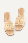 Buckle Up Raffia Slide