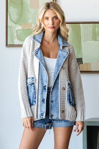 In the Mix Denim and Sweater jacket