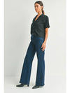 Delaney Wide Leg Palazzo Jean in Dark Denim