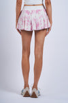 Hibiscus Print Micro Mini Skort in Pink