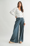 Wide Leg Denim Trousers