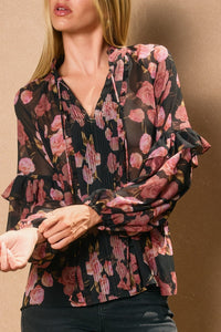 Rose Pleated Blouse