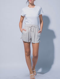 Linen & Libre Drawstring Shorts in Oatmeal
