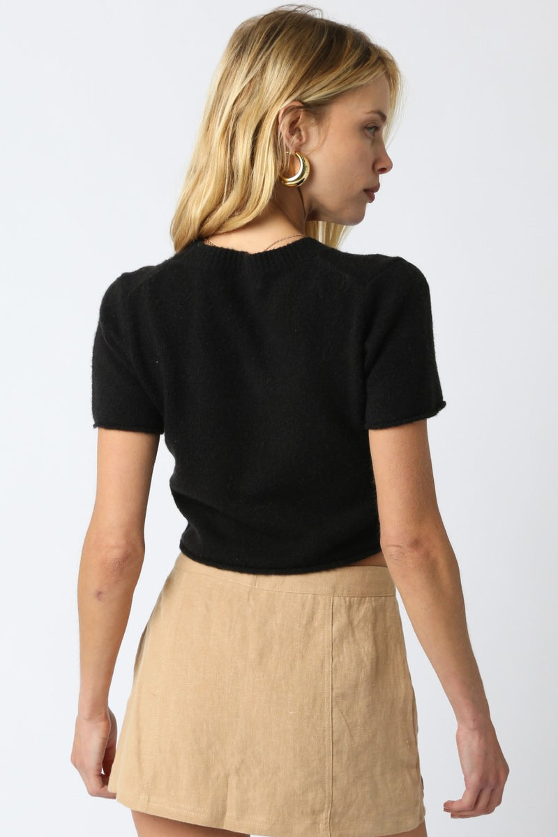 Jezabelle Fuzzy Cropped Sweater T Shirt MORE COLORS