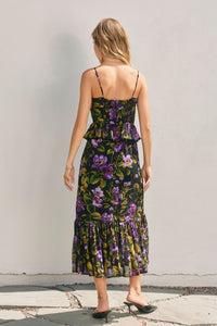 Midnight Violets Lurex Ruffled Dress