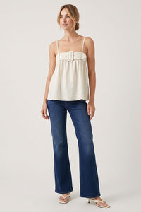 Arabella Buckle Detail Sleeveless Top in Ivory