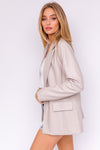 Tabitha Vegan Leather One Button Blazer