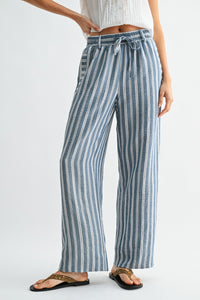 Porto Stripe Wide Leg Drawstring Pants