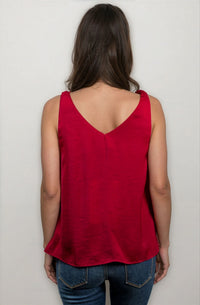 V Neck Cami With Accent Strap More Colors
