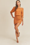 The City Off Shoulder Gauze Mini Dress