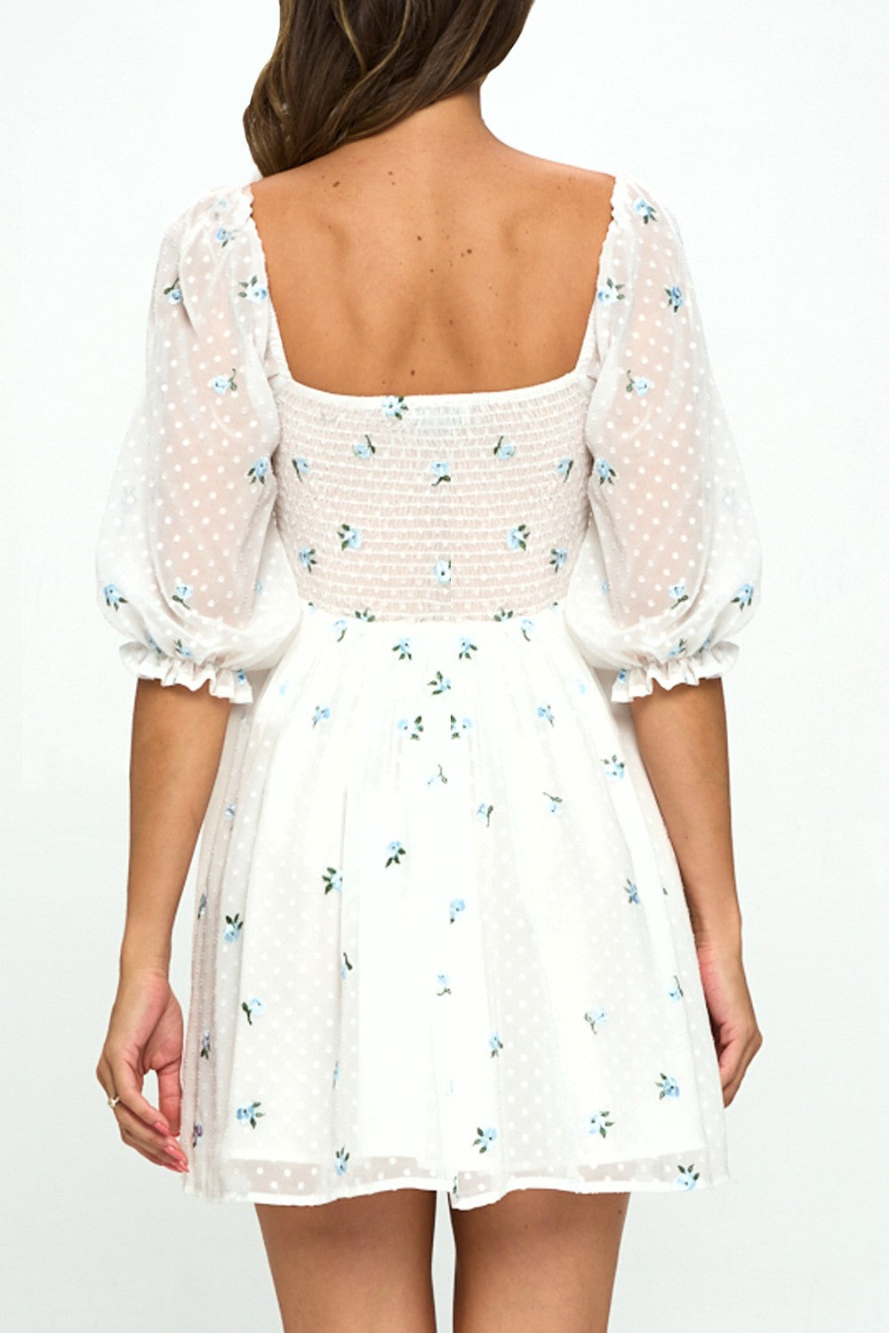 Blooming Floral Embroidery Dress
