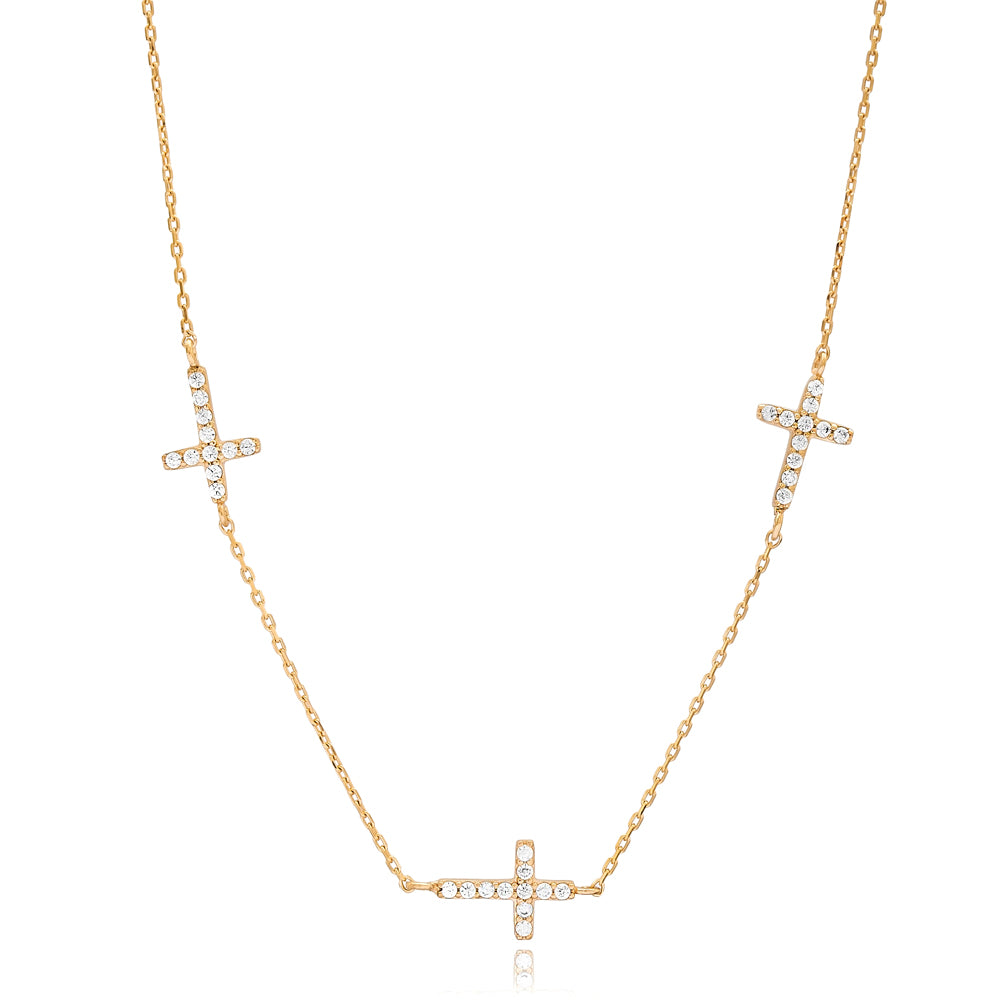Kendall 3 Cross Chain Necklace