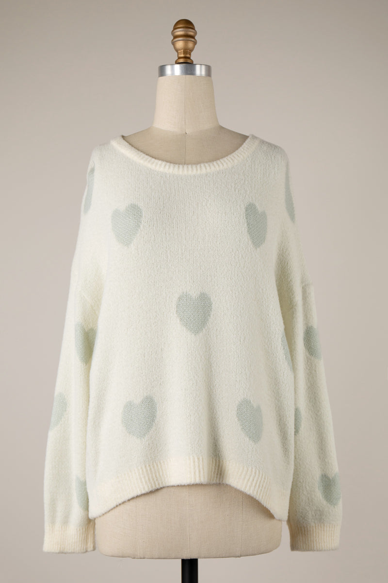 Love you all Over Heart Sweater