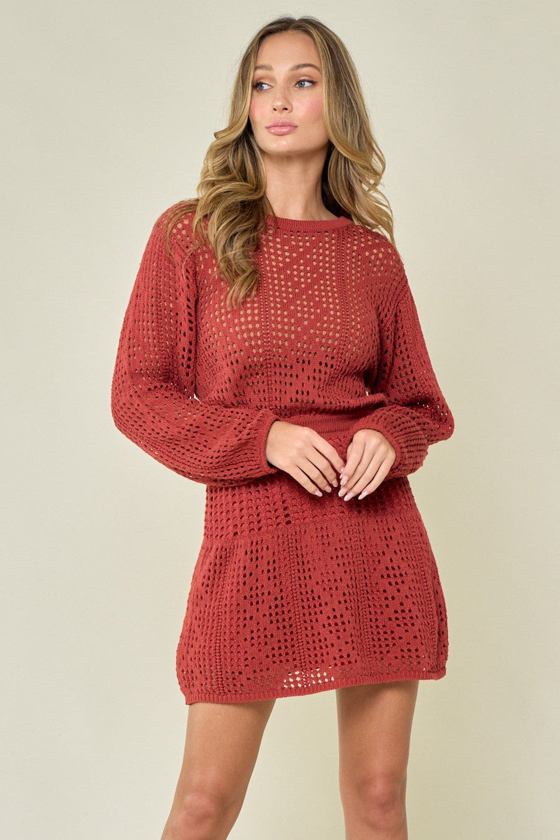 Wine Country Knittted Mini Dress