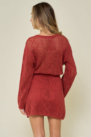 Wine Country Knittted Mini Dress