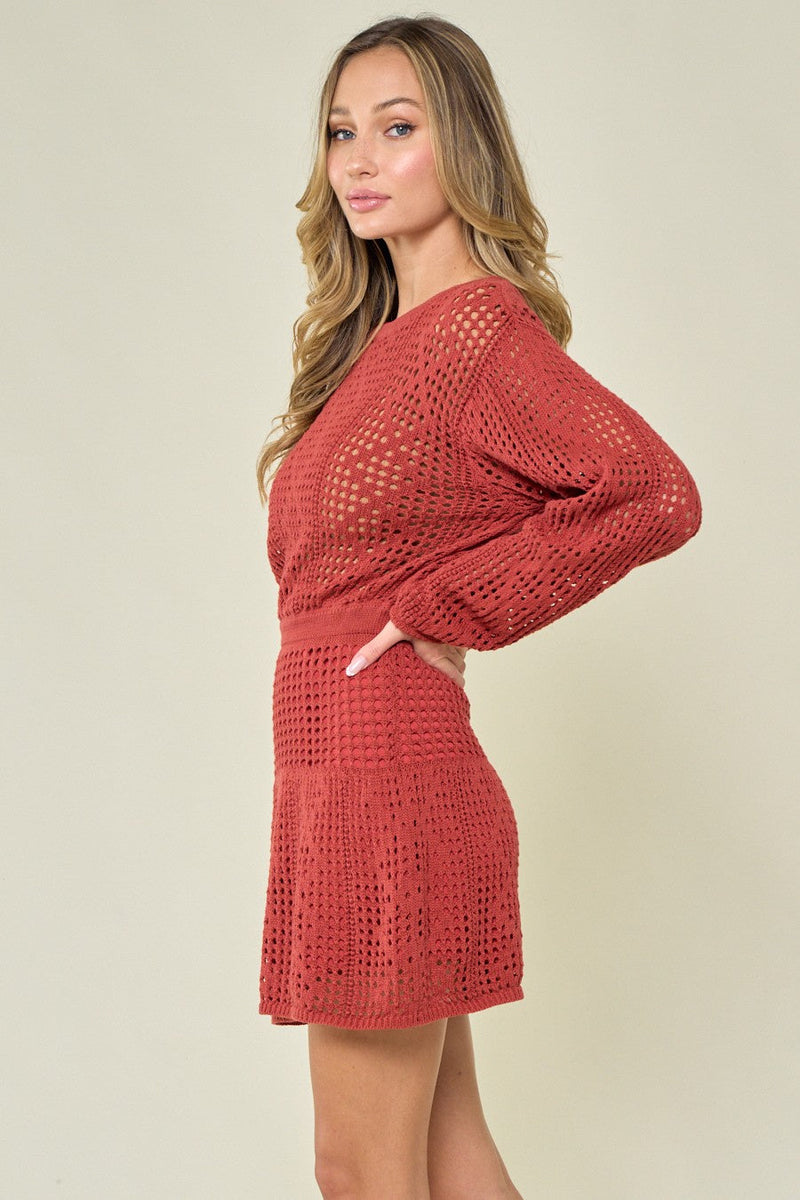 Wine Country Knittted Mini Dress