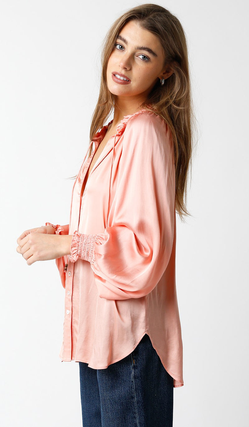 Believer Satin Long sleeve Blouse FINAL SALE