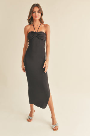 Knit Wit Maxi Dress in charcoal