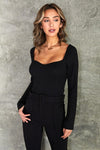 Dylan Long Sleeve Sweetheart Neck Top