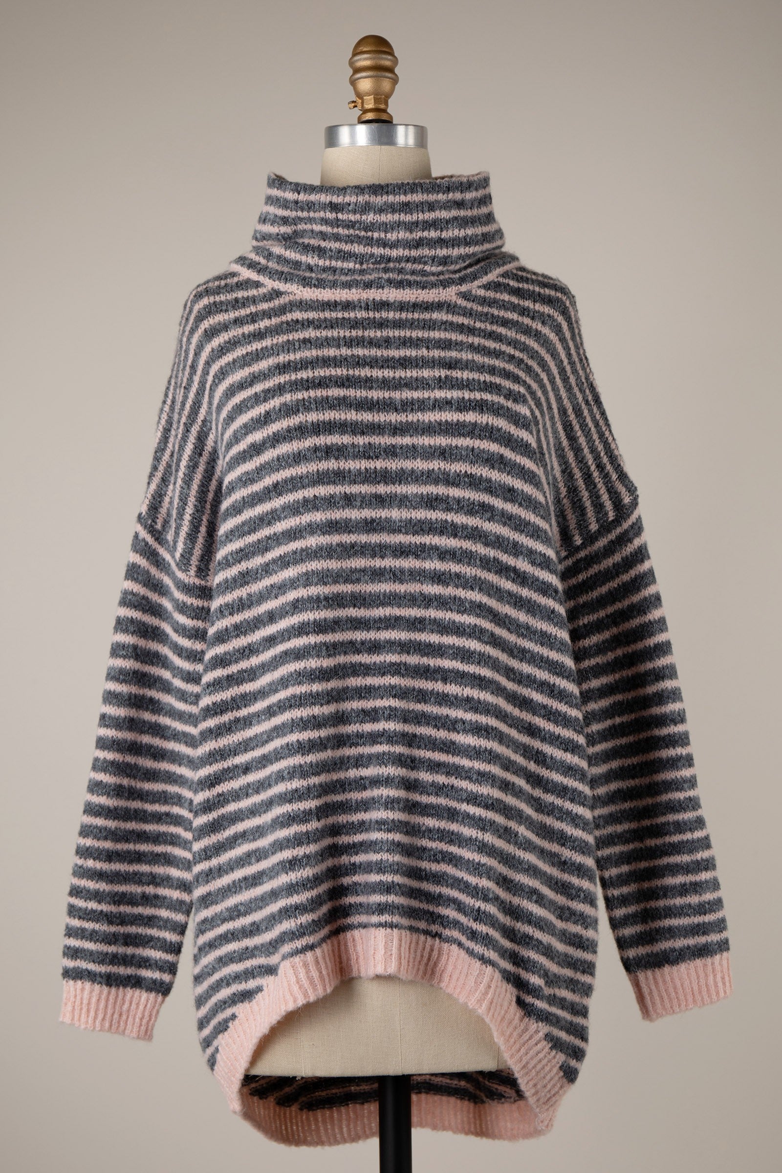 Striped Turtleneck Sweater