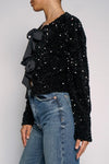 Sequin Bow Jacket in Black