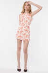 Vibrant Floral Mini Dress in Orange