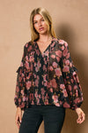 Rose Pleated Blouse