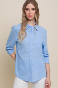 The Beachside Linen Button Down Top MORE COLORS