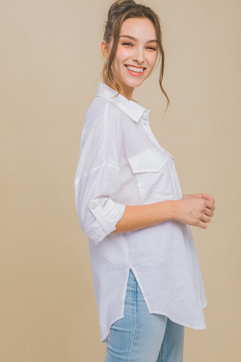 Boardwalk Oversized Linen Button Down MORE COLORS