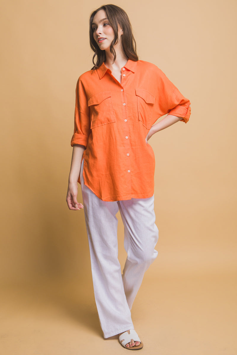 Boardwalk Oversized Linen Button Down MORE COLORS