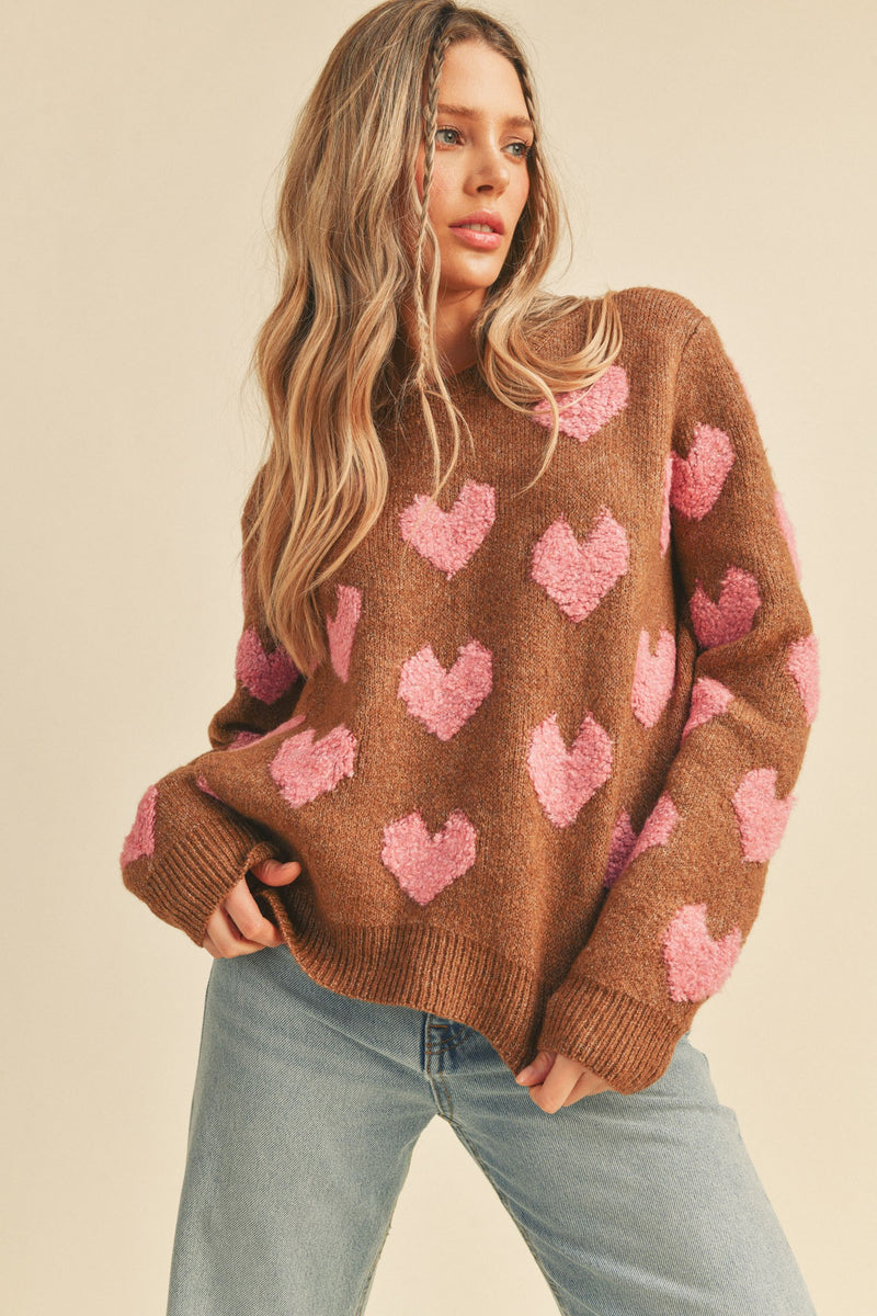 Love Mocha Heart Sweater