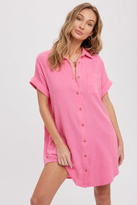 Gauze Button Down Dress and cover up