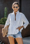 Ana Crochet Lace Front Blouse